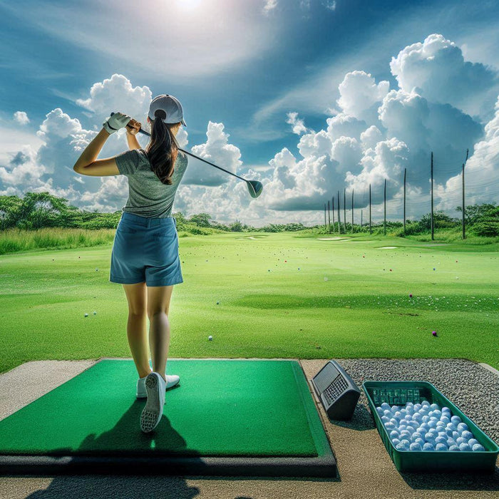 Staying patient while taking golf lessons.