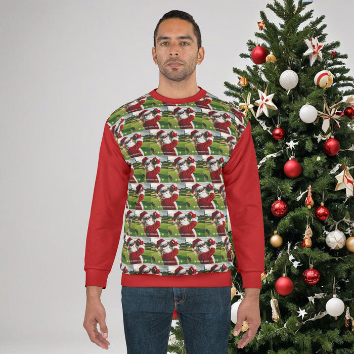 Limited Offer! Ugly Christmas Golf Sweatshirt - Santa Golfing Ho Ho Hooo-le in one