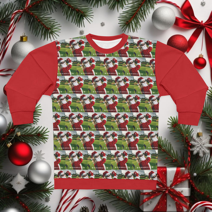 Limited Offer! Ugly Christmas Golf Sweatshirt - Santa Golfing Ho Ho Hooo-le in one