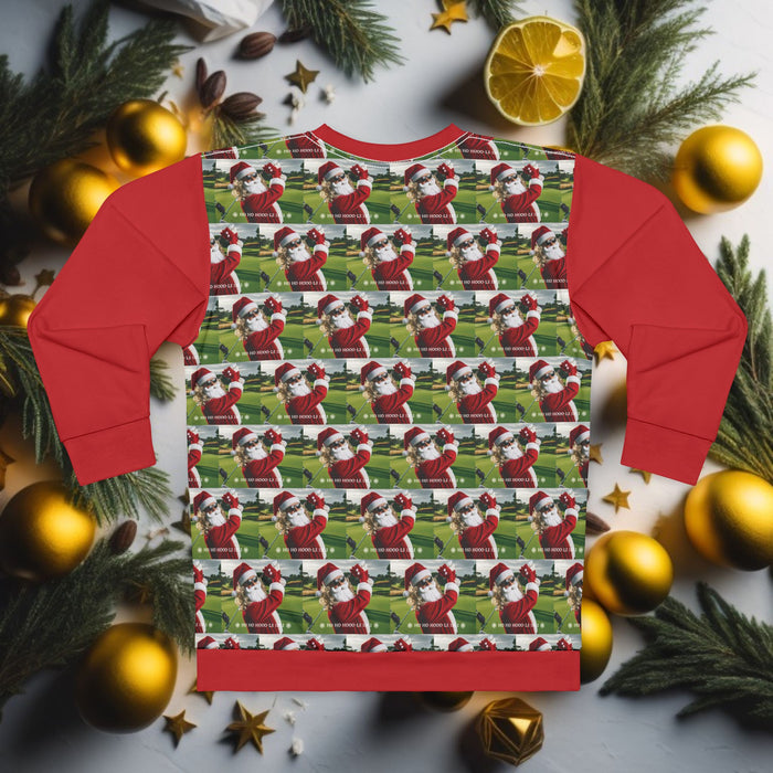 Limited Offer! Ugly Christmas Golf Sweatshirt - Santa Golfing Ho Ho Hooo-le in one